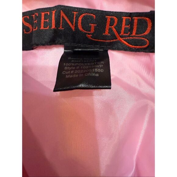 Seeing Red Girls Plush Faux Fur Long Sleeve Open Front Jacket Pink Small Medium - Picture 7 of 9